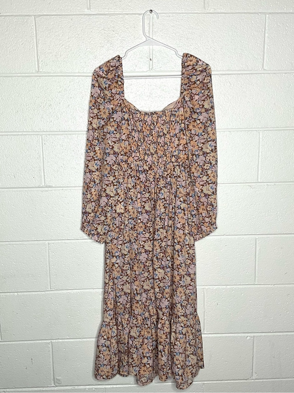 < Band Of The Free Floral Boho Cottagecore Midi Dress Size Large > - Picture 3 of 3